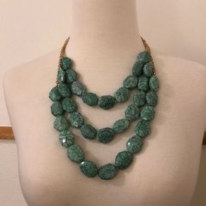 *SALE* Gold & Teal Marble Necklace